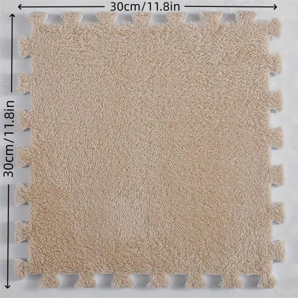 12 Pc Foam Carpet Cream and Gray - Picture 2 of 5